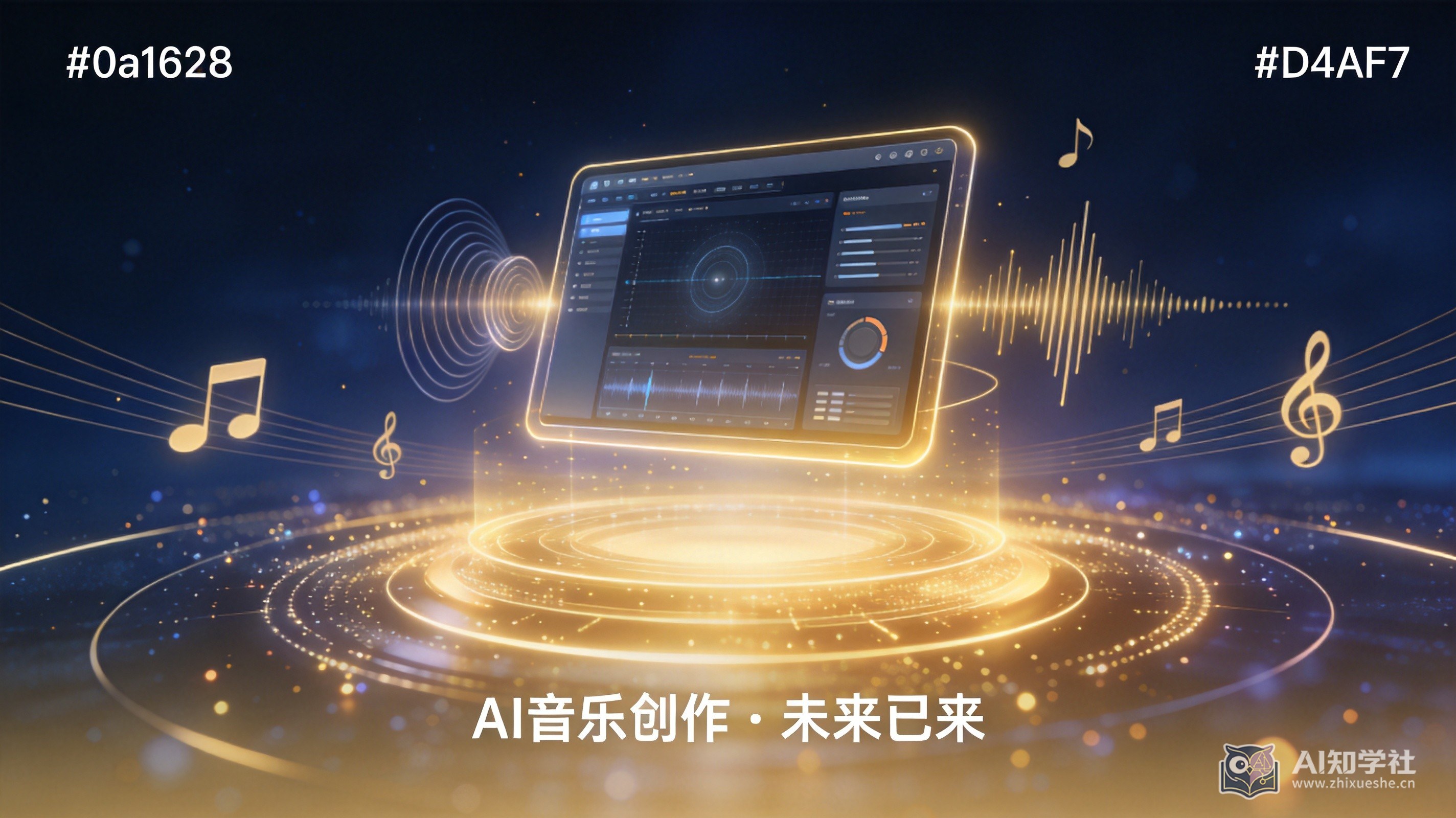 AI音乐创作未来感概念图