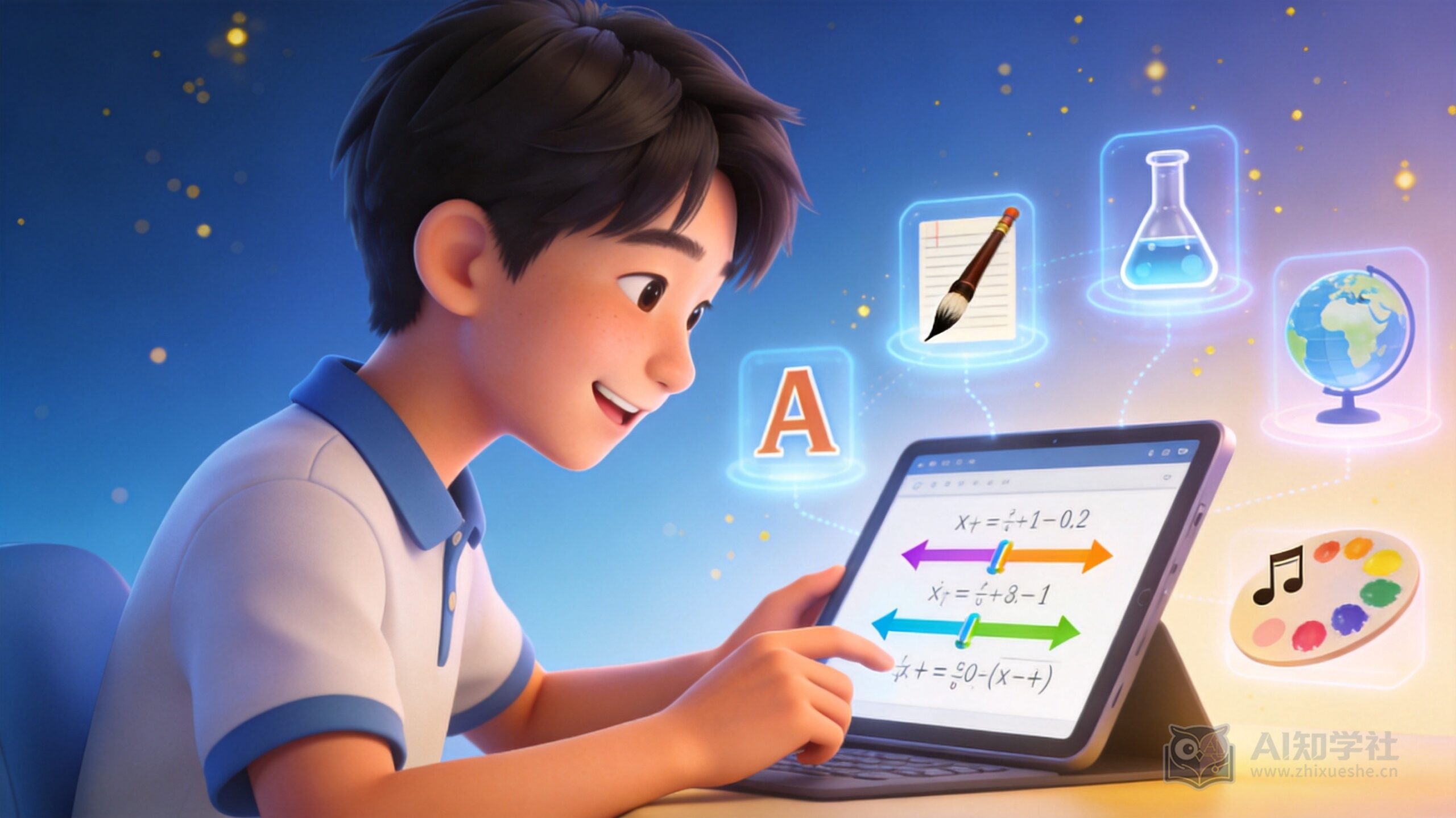 中学生使用AI工具辅助学习的场景