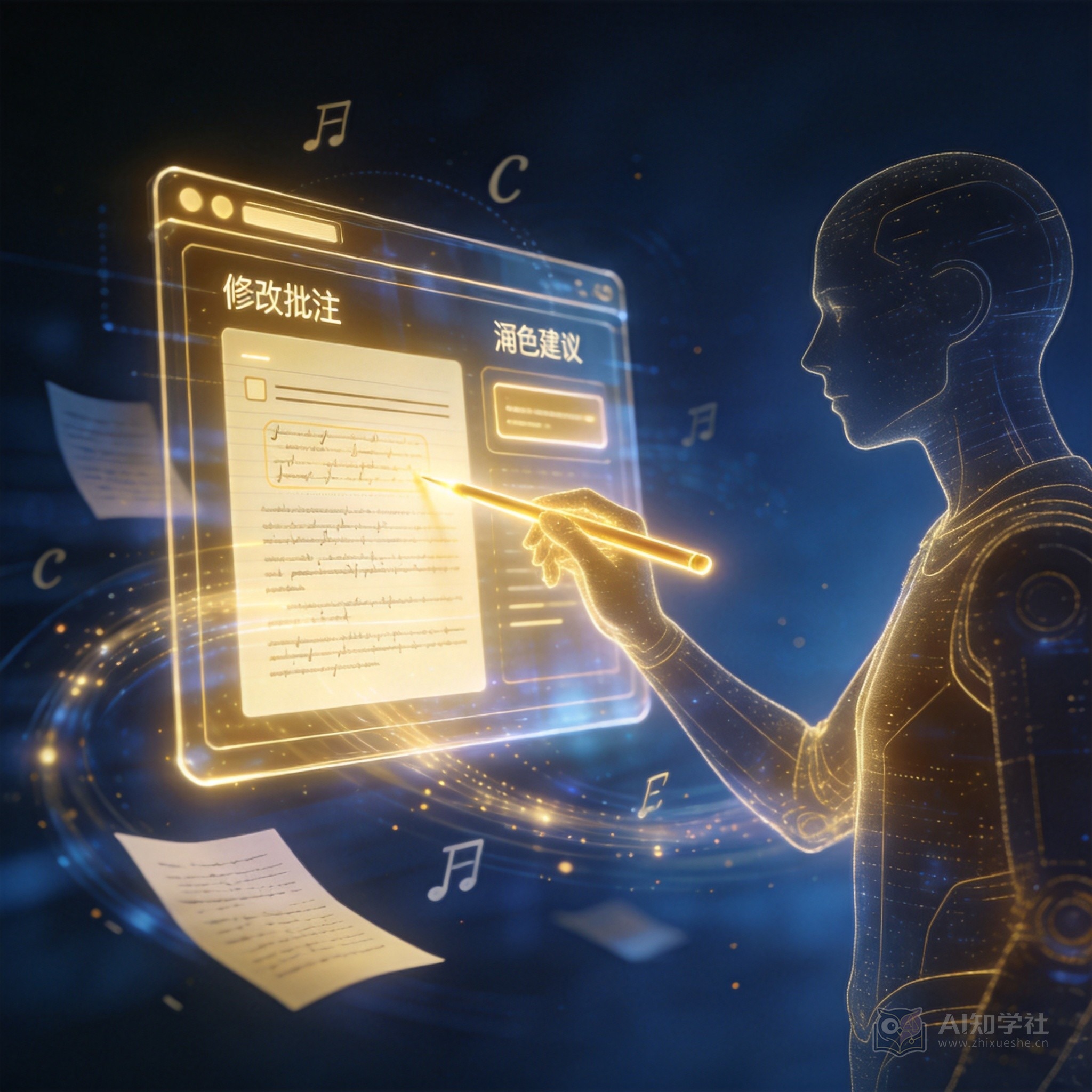 AI赋能全科学习 深蓝金色科技风