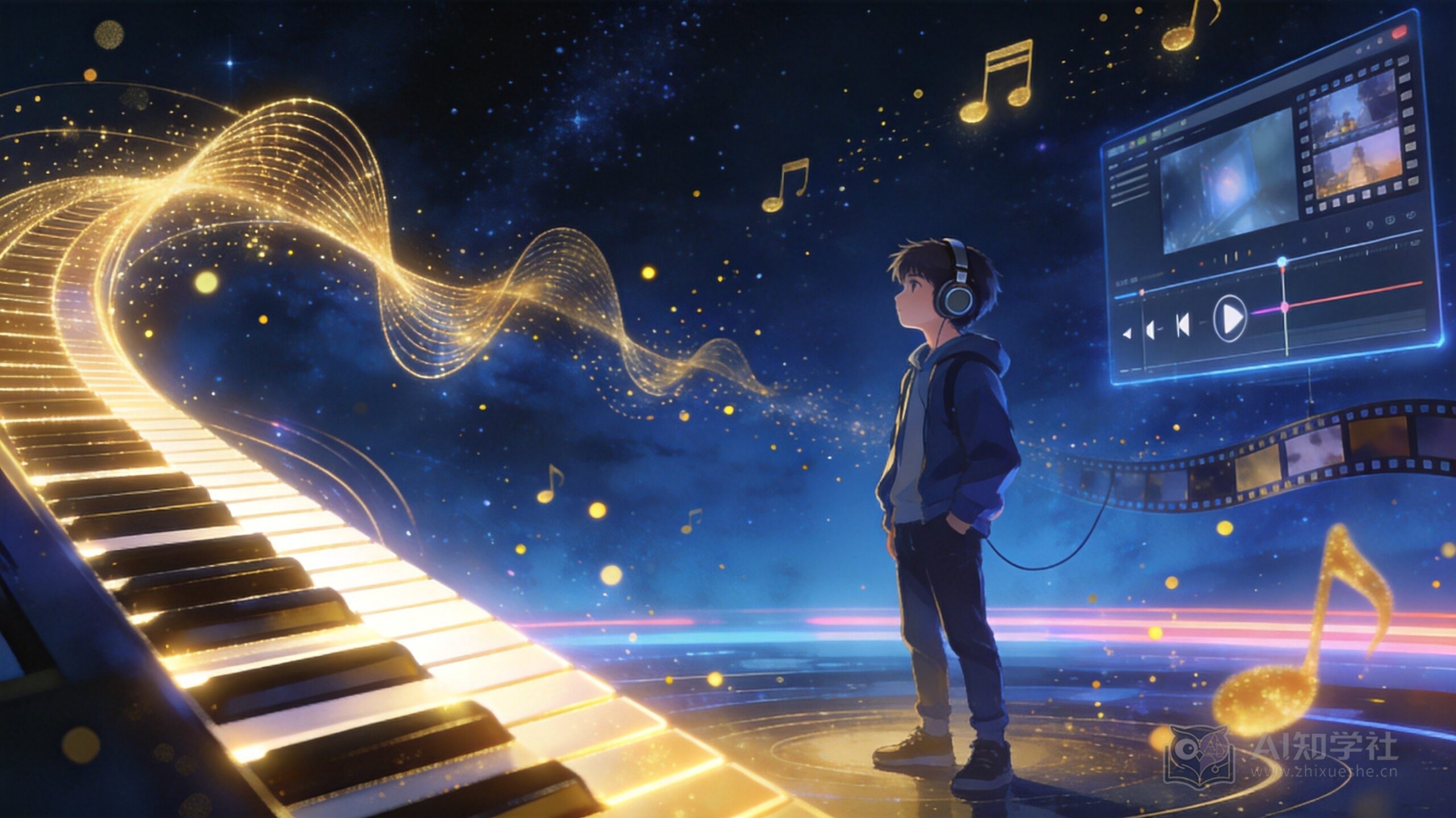 青少年AI音乐与AI视频创作场景
