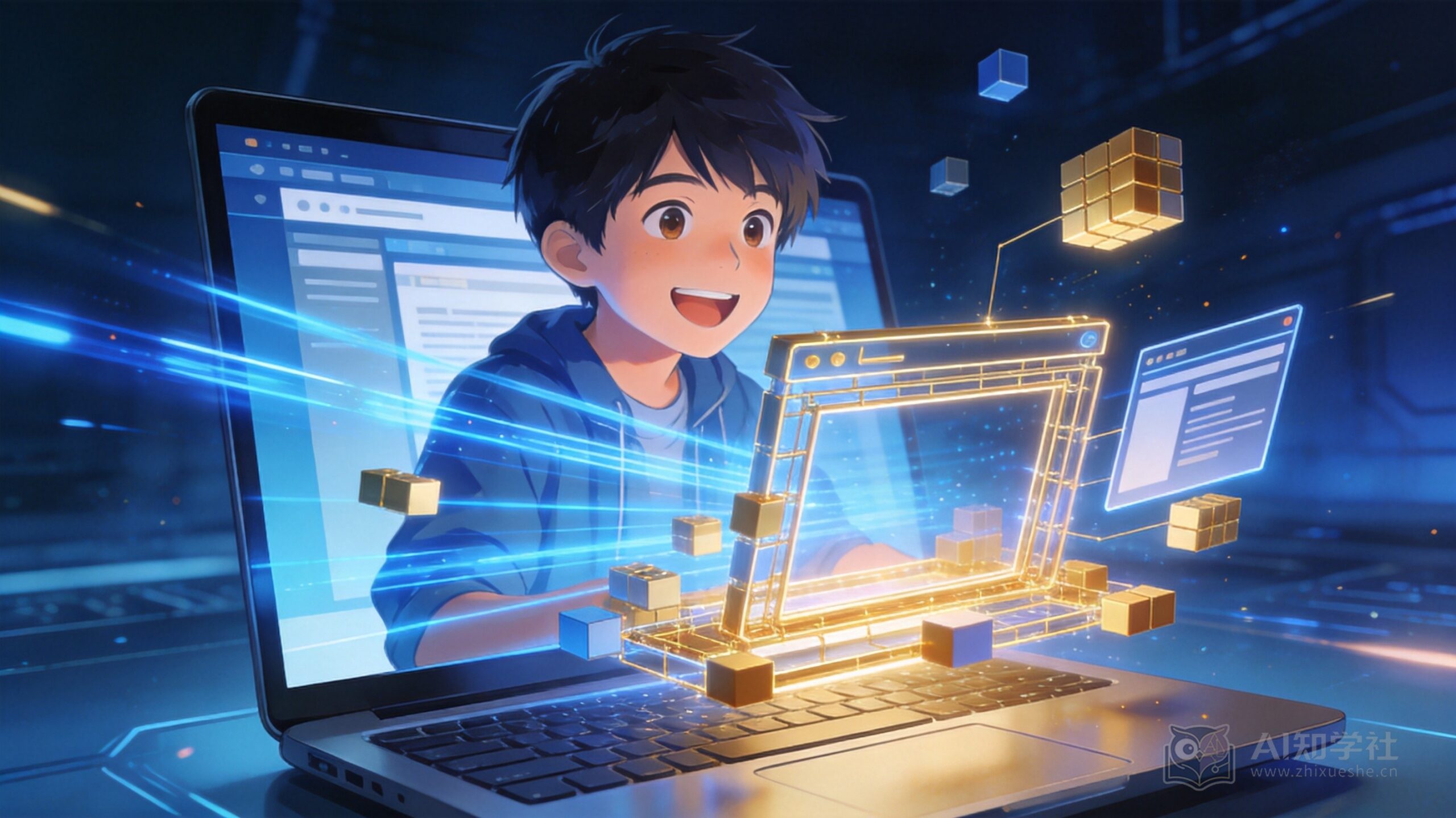 少年用AI对话创建网站